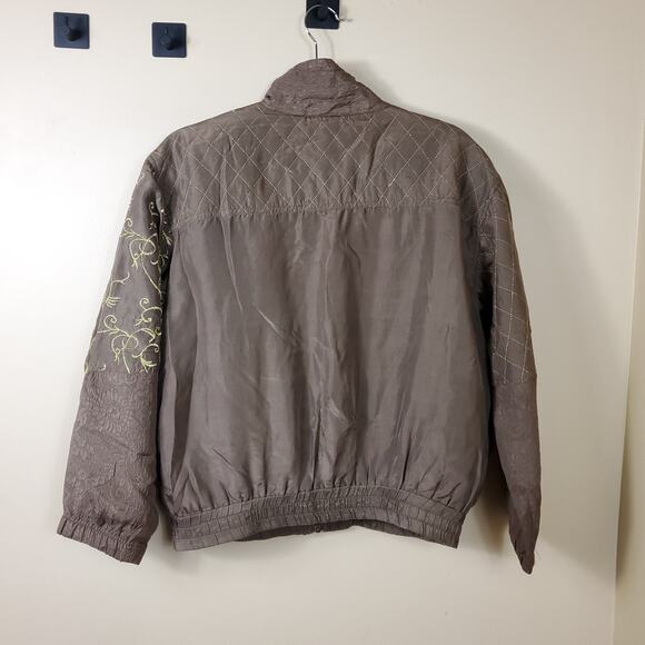 Vintage Mureli 100% Silk Windbreaker Track Suit Embroidered Embellished  Size MP - Picture 5 of 12